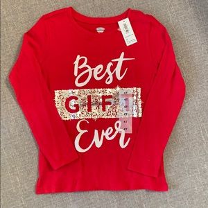 Girls Old Navy red long sleeve tee Size 4T NWT